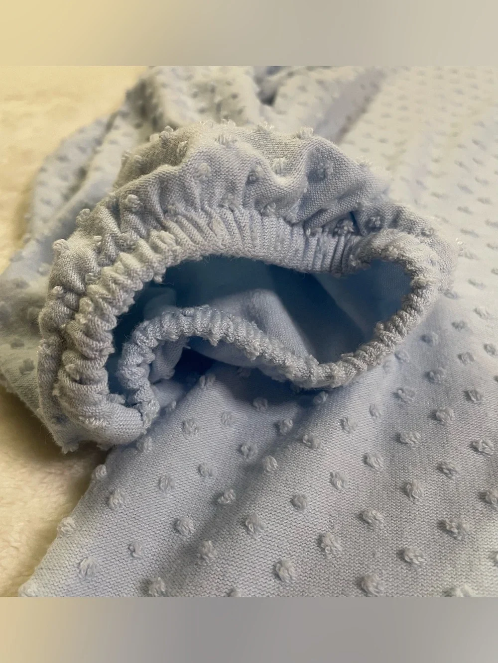 J. Crew Baby Blue Bubble Textured 3/4 Sleeve Blouse size L